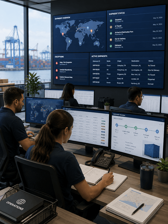 Logistics control center in action